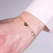 Bracciale in Argento 925 con tre cuori placcato oro