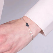 Bracciale in Argento 925 con tre cuori placcato rodio