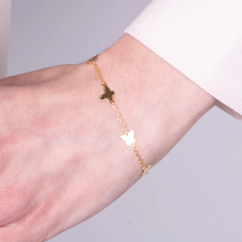 Bracciale in Argento 925 con ciondoli farfalla - BYSIMON gioielli