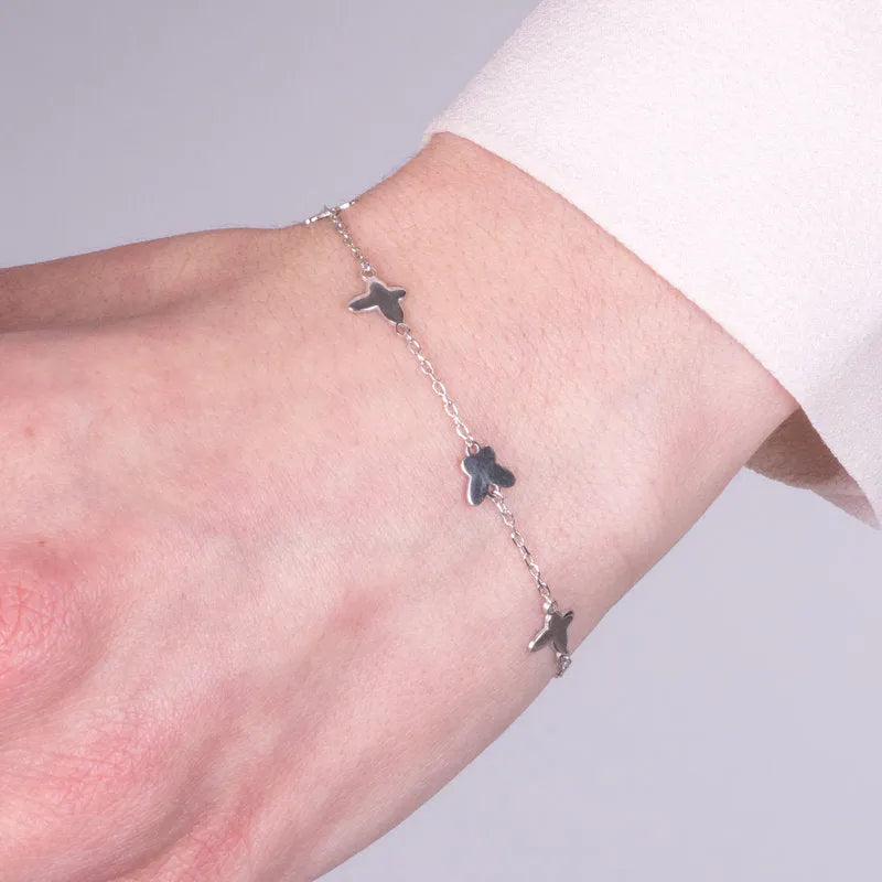 Bracciale in Argento 925 con ciondoli farfalla - BYSIMON gioielli