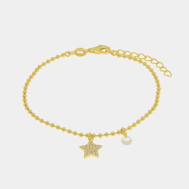 Bracciale in Argento 925 con stella e zirconi