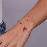 Bracciale in Argento 925 con corno rosso - BYSIMON gioielli