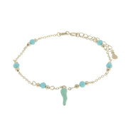 Bracciale in Argento 925 con corno azzurro