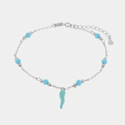 Bracciale in Argento 925 con corno azzurro