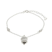 Bracciale in Argento 925 con campanella bianca Capri e zirconi