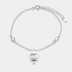 Bracciale in Argento 925 con campanella bianca Capri e zirconi