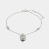 Bracciale in Argento 925 con campanella bianca Capri e zirconi