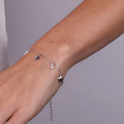 Bracciale in Argento 925 con fiori e puntoluce pendente