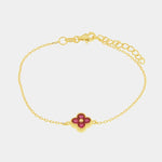 Bracciale in Argento 925 con fiore rosso BYSIMON - gioiello BySimon