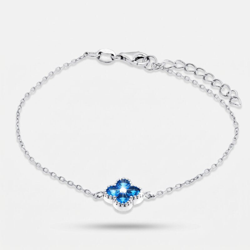 Bracciale in Argento 925 con fiore blu - BYSIMON gioielli