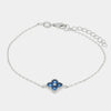 Bracciale in Argento 925 con fiore blu