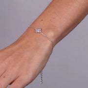Bracciale in Argento 925 con fiore lilla