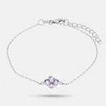 Bracciale in Argento 925 con fiore lilla - BYSIMON gioielli
