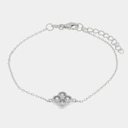 Bracciale in Argento 925 con fiore lilla