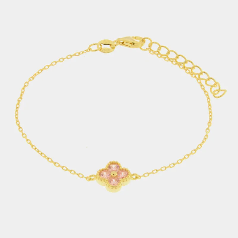 Bracciale in Argento 925 con fiore rosa BYSIMON - gioiello BySimon