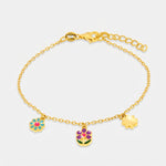 Bracciale in Argento 925 con fiori pendenti - BYSIMON gioielli