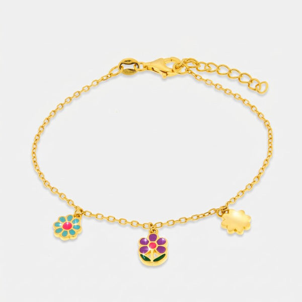 Bracciale in Argento 925 con fiori pendenti - BYSIMON gioielli