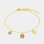 Bracciale in Argento 925 con fiori pendenti