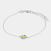 Bracciale in Argento 925 con fiore smaltato multicolor