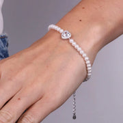 Bracciale in Argento 925 con perline e cuore
