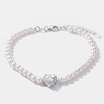 Bracciale in Argento 925 con perline e cuore - BYSIMON gioielli