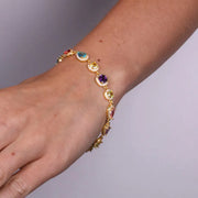 Bracciale in Argento 925 tennis con zirconi multicolor