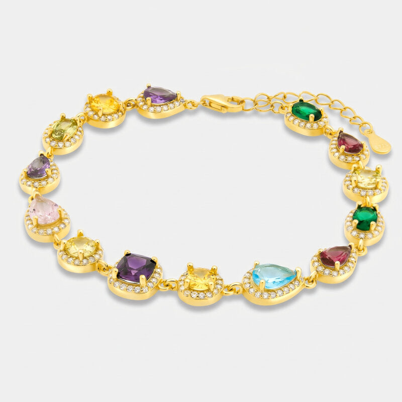Bracciale in Argento 925 tennis con zirconi multicolor - BYSIMON gioielli