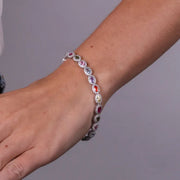 Bracciale in Argento 925 tennis con zirconi multicolor