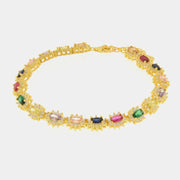 Bracciale in Argento 925 tennis con zirconi multicolor