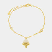 Bracciale in Argento 925 con campanella bianca pendente e zirconi