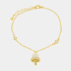 Bracciale in Argento 925 con campanella bianca pendente e zirconi