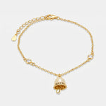 Bracciale in Argento 925 con campanella bianca con scritta Capri