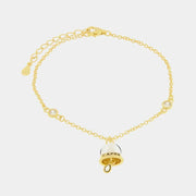 Bracciale in Argento 925 con campanella bianca con scritta Capri