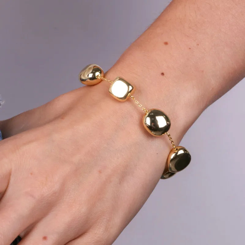 Bracciale in Argento 925 con ovali schiacciati grandi SIMEONE - gioiello BySimon