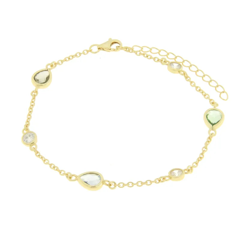 Bracciale in Argento 925 con zirconi a forma di goccia