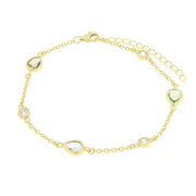 Bracciale in Argento 925 con zirconi a forma di goccia