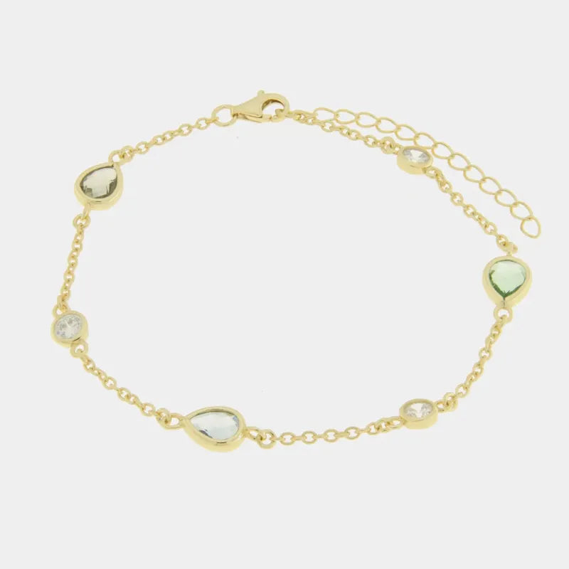 Bracciale in Argento 925 con zirconi a forma di goccia
