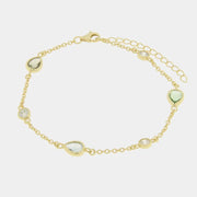 Bracciale in Argento 925 con zirconi a forma di goccia