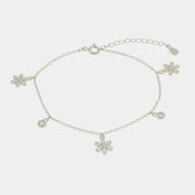 Bracciale in Argento 925 con fiori e puntoluce