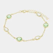 Bracciale in Argento 925 con cristalli trasparenti e verdi