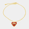 Bracciale in Argento 925 con cuore pendente rosso