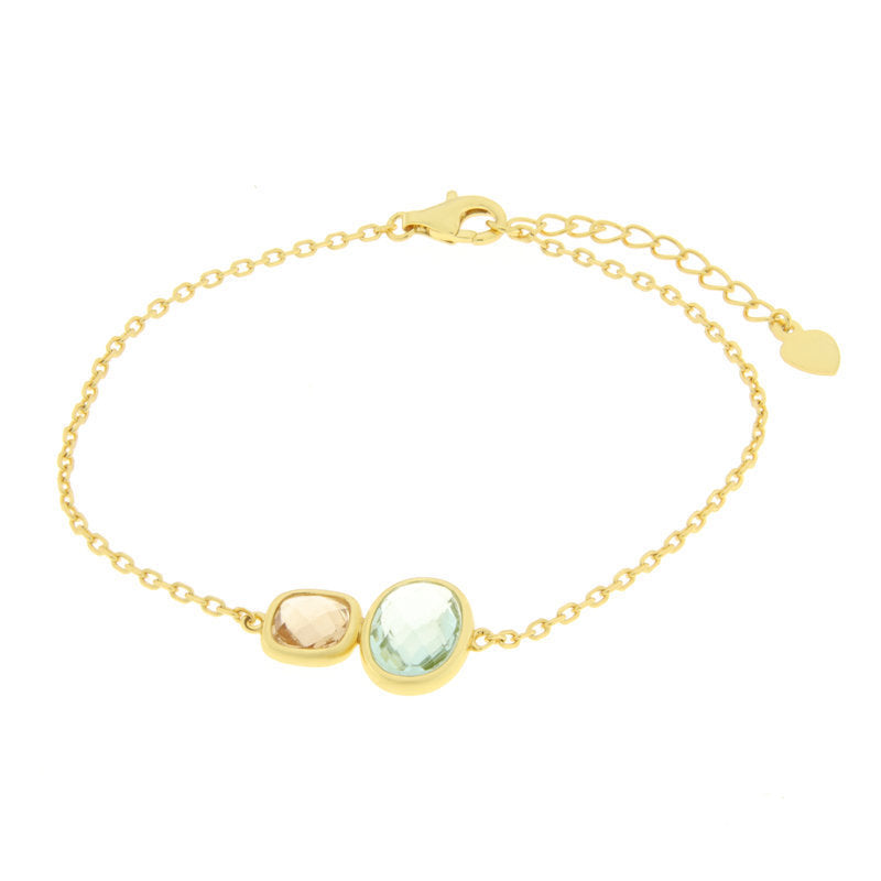 Bracciale in Argento 925 con zirconi verde rosa SIMEONE - gioiello BySimon