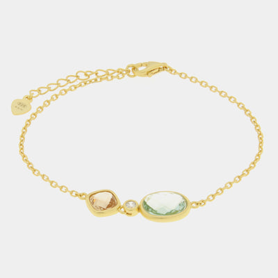 Bracciale in Argento 925 con zirconi verde rosa e punto luce SIMEONE - gioiello BySimon