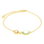 Bracciale in Argento 925 con zirconi verde rosa e punto luce SIMEONE - gioiello BySimon