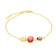 Bracciale in Argento 925 con zirocone rosso , viola