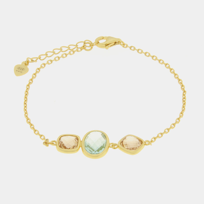 Bracciale in Argento 925 con zircone ovale verde SIMEONE - gioiello BySimon