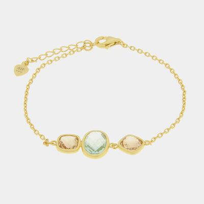 Bracciale in Argento 925 con zircone ovale verde SIMEONE - gioiello BySimon