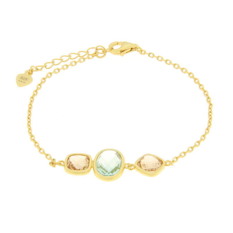 Bracciale in Argento 925 con zircone ovale verde SIMEONE - gioiello BySimon