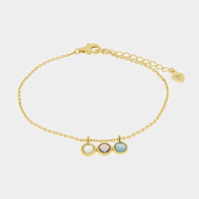 Bracciale in Argento 925 con ziorconi pendenti verde viola e blu SIMEONE - gioiello BySimon