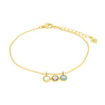 Bracciale in Argento 925 con ziorconi pendenti verde viola e blu SIMEONE - gioiello BySimon